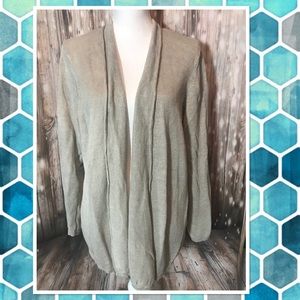 Talbot’s Tan Linen Open Cardigan